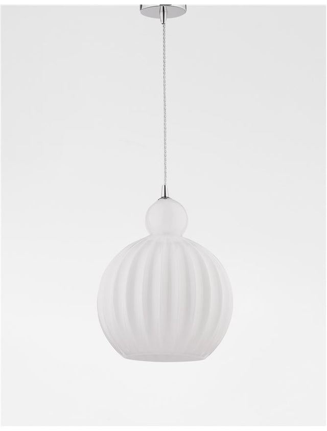 ODELL Chrome Aluminium Opal Glass LED E27 1x12 Watt 230 Volt IP20 Bulb Excluded D: 28 H1: 35.9 H2: 120 cm