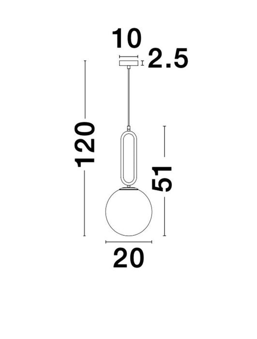 GRUS Matt Black Metal Opal Glass LED E27 1x12 Watt 230 Volt IP20 Bulb Excluded D: 20 H1: 51 H2: 120 cm