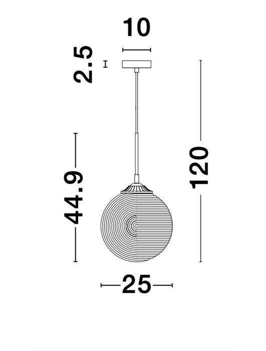 ATHENA Opal Glass Brass Metal LED E27 1x12 Watt 230 Volt IP20 Bulb Excluded D: 25 H: 120 cm