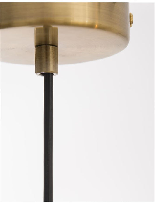 GRUS Brass Metal Opal Glass LED E27 1x12 Watt 230 Volt IP20 Bulb Excluded D: 25 H1: 56 H2: 120 cm