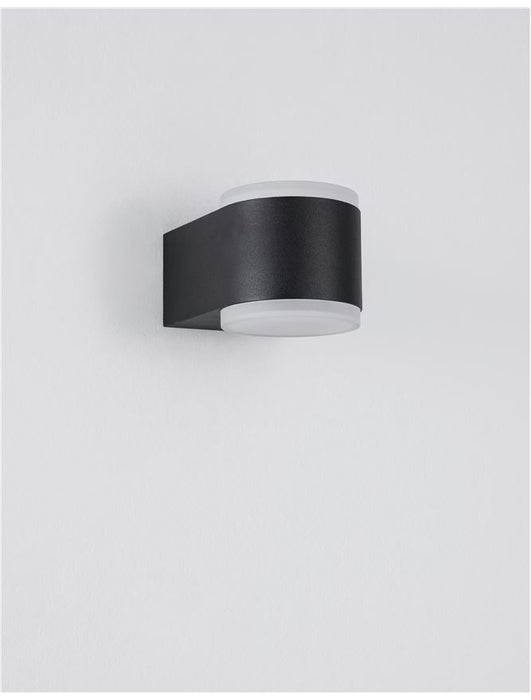 NUS Black Die-Casting Aluminium & Acrylic Diffuser LED 2x4 Watt 480Lm 3000K CRI>80 100-240 Volt Beam Angle 120° IP54 Light Up & Down L: 13.2 W: 9 H: 7.8 cm