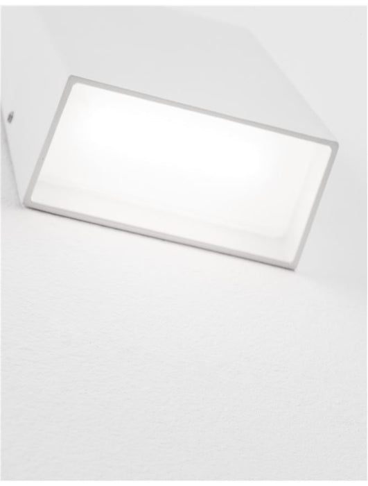 MILEY Sandy White Aluminium & Glass LED 3 Watt 230 Volt 304Lm 3000K IP54 Light Down L: 8 W: 4 H: 12 cm