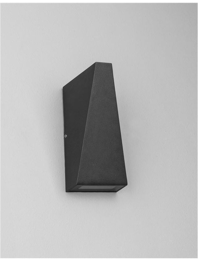 MILEY Sandy Black Aluminium & Glass LED 6 Watt 230 Volt 397Lm 3000K IP54 Light Up & Down L: 7.4 W: 7.4 H: 13.6 cm