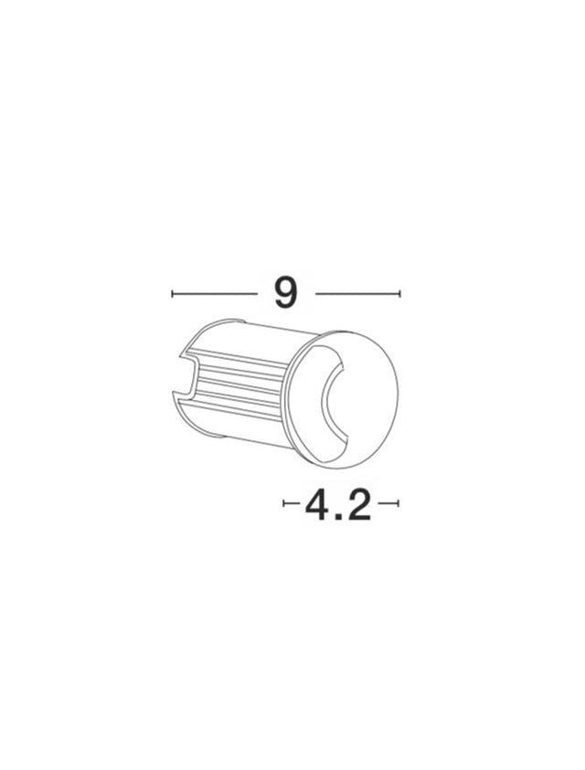BANG Satin Nickel Aluminium LED 1 Watt 60Lm 3000K IP67 100-240 Volt 50Hz Beam 42o Driver Included D: 4.2 H: 7 cm Cut Out: 3.7 cm