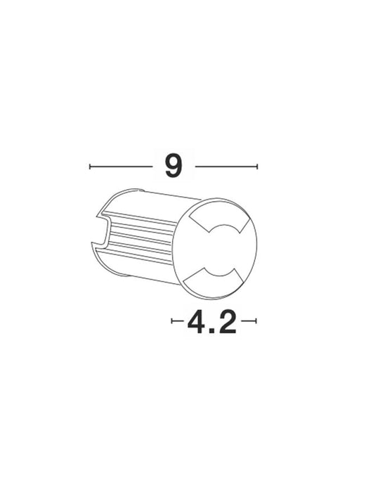 BANG Satin Nickel Alum. LED 1 Watt 60Lm 3000K D: 4.2 H: 9 cm Cut Out: 3.7 cm IP67