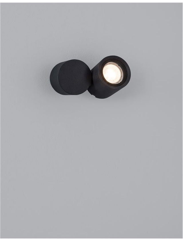FOCUS Black Aluminium & Glass Diffuser GU10 1x35 Watt D: 6 W: 11.5 H: 9.5 cm IP54