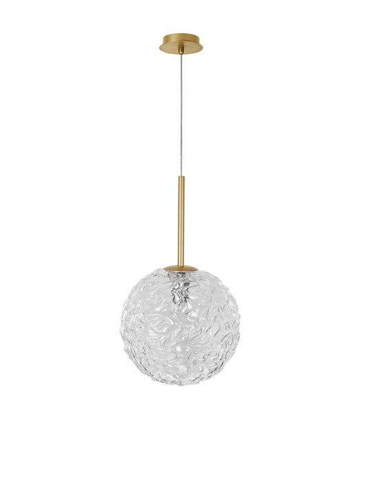 MIRANO Clear Structured Glass & Brushed Gold Steel E27 1x12 Watt 230 Volt IP20 Bulb Excluded D: 30 H1: 51.5 H2: 180 cm