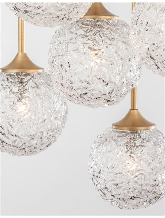 MIRANO Clear Structured Glass & Brushed Gold Steel LED G9 5x5 Watt 230 VoltIP20 Bulb Excluded D: 42 H: 180 cm