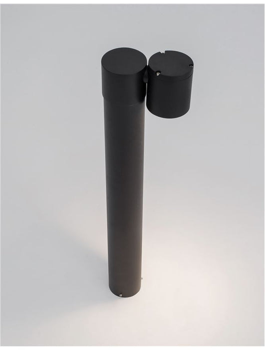 FOCUS Black Aluminium Glass Diffuser LED GU10 1x7 Watt 100-240 Volt IP54 Bulb Excluded D: 6.8 W: 13.8 H: 55 cm