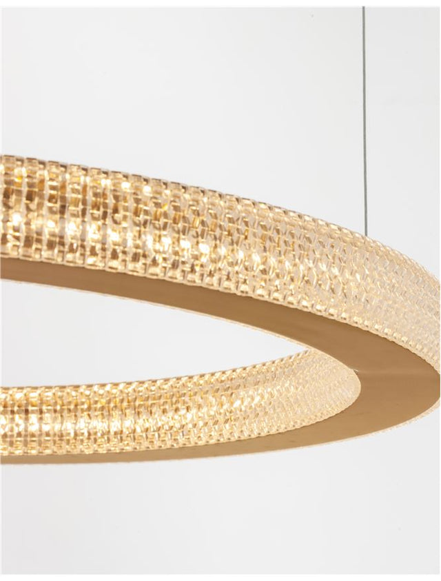 FIORE Antique Gold Brass Aluminium & Acrylic LED 60 Watt 230 Volt 3530Lm 3000K IP20 D: 60 H1: 4 H2: 120 cm