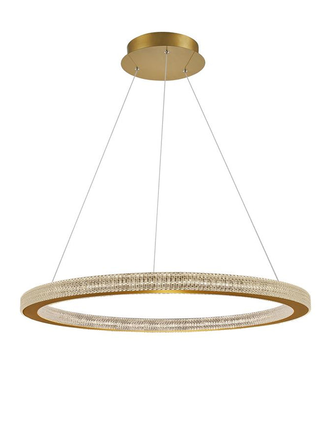 FIORE Antique Gold Brass Aluminium & Acrylic LED 80 Watt 230 Volt 4452Lm 3000K IP20 D: 80 H1: 4 H2: 120 cm