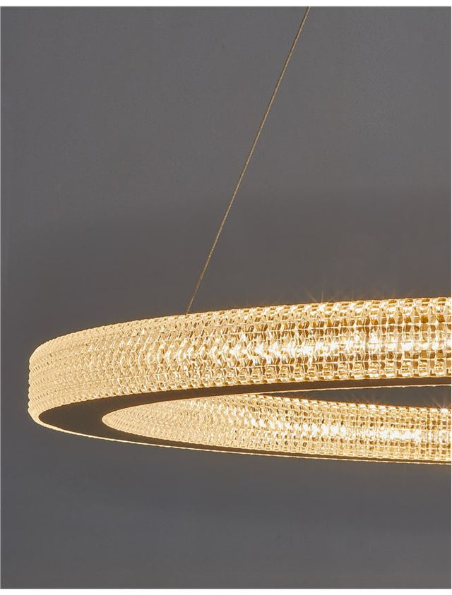 FIORE Antique Gold Brass Aluminium & Acrylic LED 80 Watt 230 Volt 4452Lm 3000K IP20 D: 80 H1: 4 H2: 120 cm