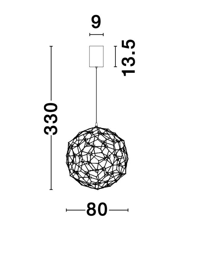 SOLE Gold Metal LED 21.6 Watt 230 Volt 2520Lm 3000K IP20 D: 80 H: 330 cm