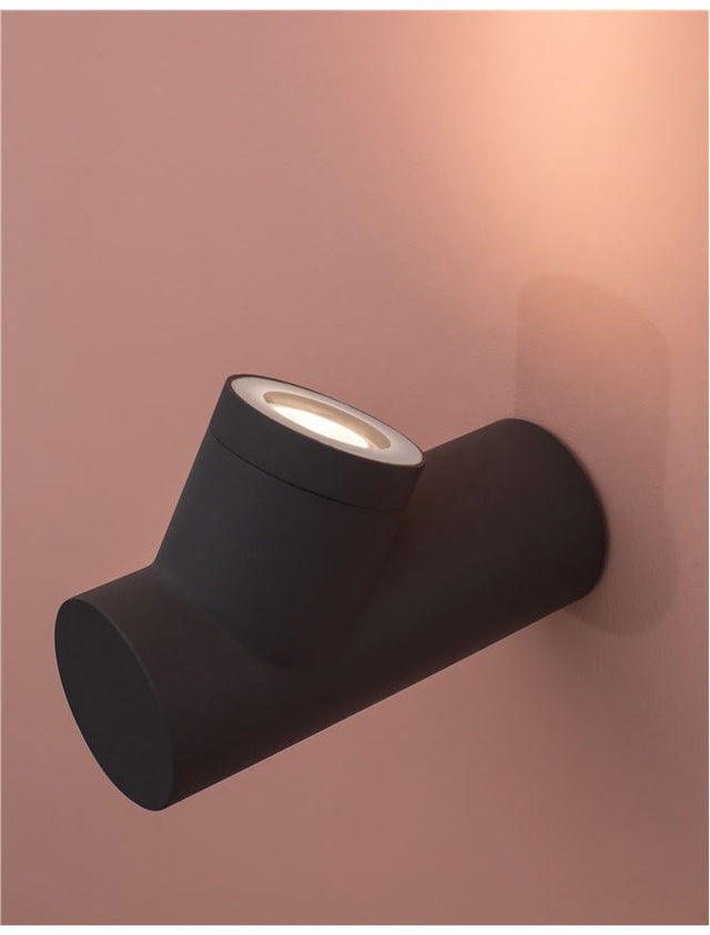 RAMO Dark Gray Aluminium Glass Diffuser LED GU10 1x7 Watt 220-240 Volt IP65 Bulb Excluded D: 8 W: 20 H: 14.6 cm