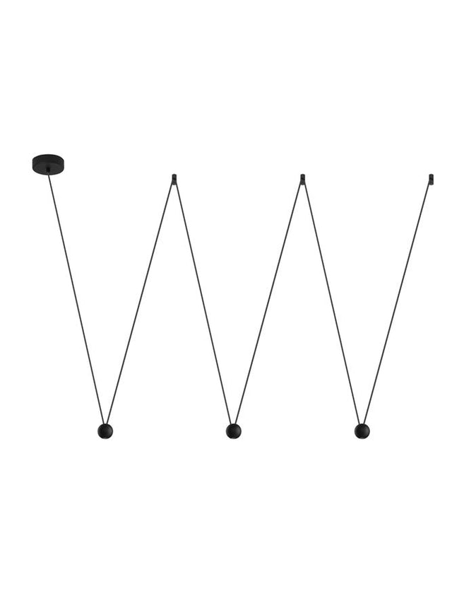 NOCCI Black Aluminium
Black Fabric Wire
LED 3x4.5 Watt 230 Volt
660Lm 3000K IP20
L: 320 H1: 128 H2: 112 cm Adjustable