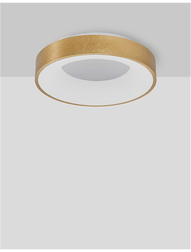RANDO THIN Brushed Gold Aluminium & Acrylic LED 30 Watt 230 Volt 1950Lm 3000K IP20 D: 38 H: 9 cm