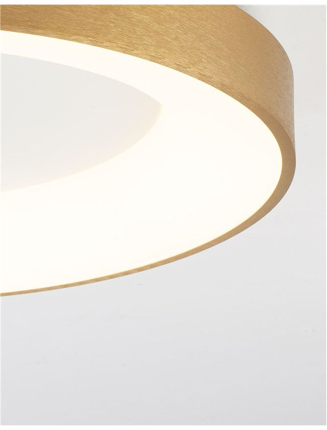 RANDO THIN Brushed Gold Aluminium & Acrylic LED 30 Watt 230 Volt 1950Lm 3000K IP20 D: 38 H: 9 cm