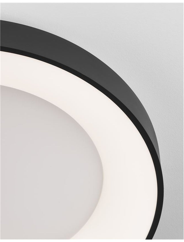RANDO THIN Sandy Black Aluminium & Acrylic LED 50 Watt 230 Volt 3250Lm 3000K IP20 D: 60 H: 9 cm
