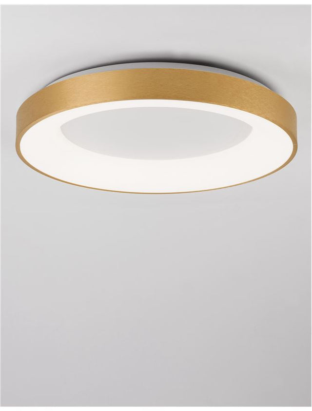 RANDO THIN Brushed Gold Aluminium & Acrylic LED 50 Watt 230 Volt 3250Lm 3000K IP20 D: 60 H: 9 cm