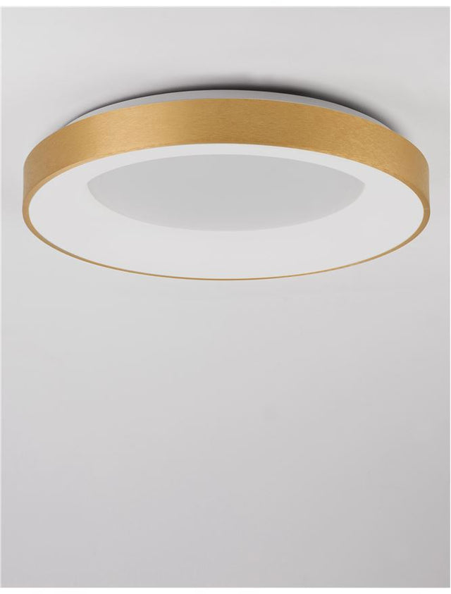 RANDO THIN Brushed Gold Aluminium & Acrylic LED 50 Watt 230 Volt 3250Lm 3000K IP20 D: 60 H: 9 cm