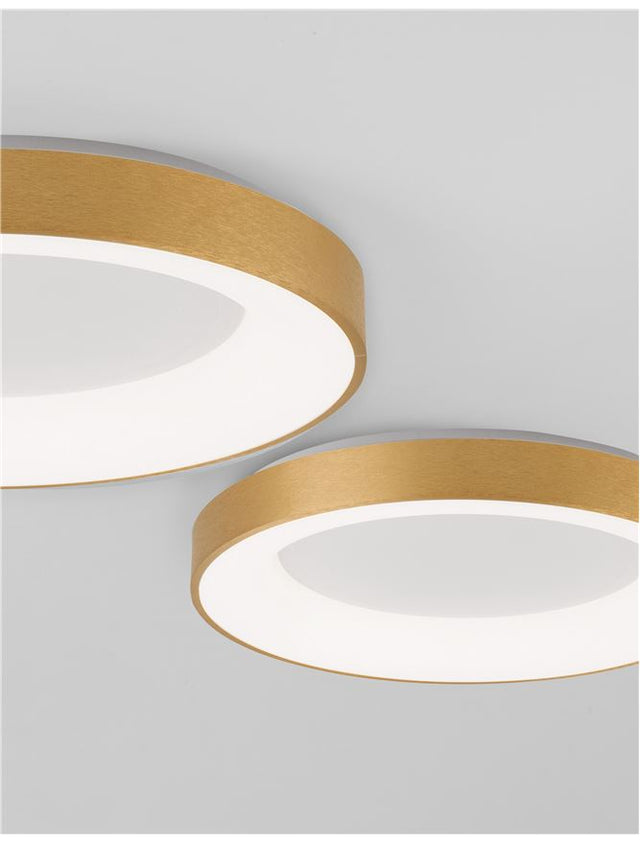 RANDO THIN Brushed Gold Aluminium & Acrylic LED 50 Watt 230 Volt 3250Lm 3000K IP20 D: 60 H: 9 cm