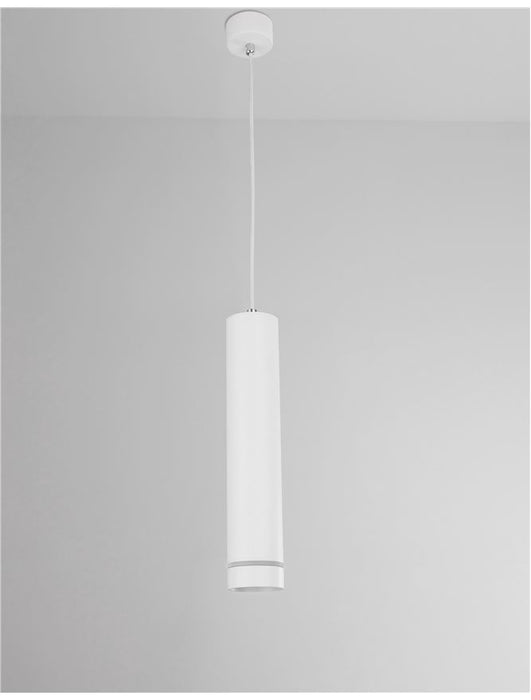 ESCA Sandy White Aluminium & Acrylic LED GU10 1x10 Watt IP20 220-240 Volt Bulb Excluded D: 6 H1: 30 H2: 150 cm