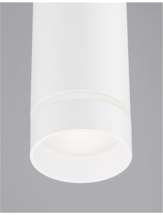 ESCA Sandy White Aluminium & Acrylic LED GU10 1x10 Watt IP20 220-240 Volt Bulb Excluded D: 6 H 1: 30 H 2: 150 cm