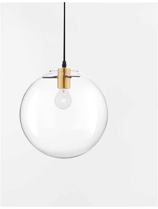 MIRALE Gold Metal Clear Glass & Black PVC Wire LED E27 1x12 Watt 230 Volt IP20 Bulb Excluded D: 25 H1: 26 H2: 181 cm