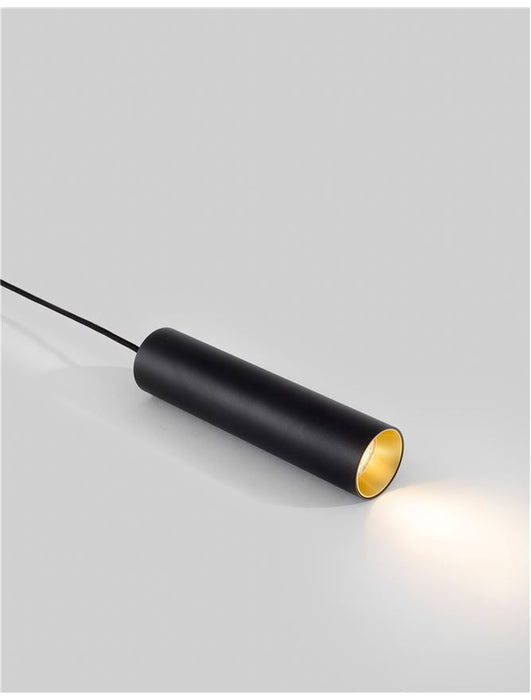 AILA Sandy Black Aluminium LED GU10 1x10 Watt 230 Volt IP20 Bulb Excluded D: 5.6 H1: 20 H2: 120 cm