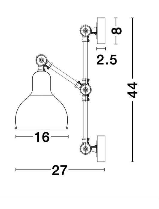 VIRGO Black & Brass Metal LED E27 1x12 Watt 230 Volt IP20 Bulb Excluded D: 16 W: 27 H: 44 cm