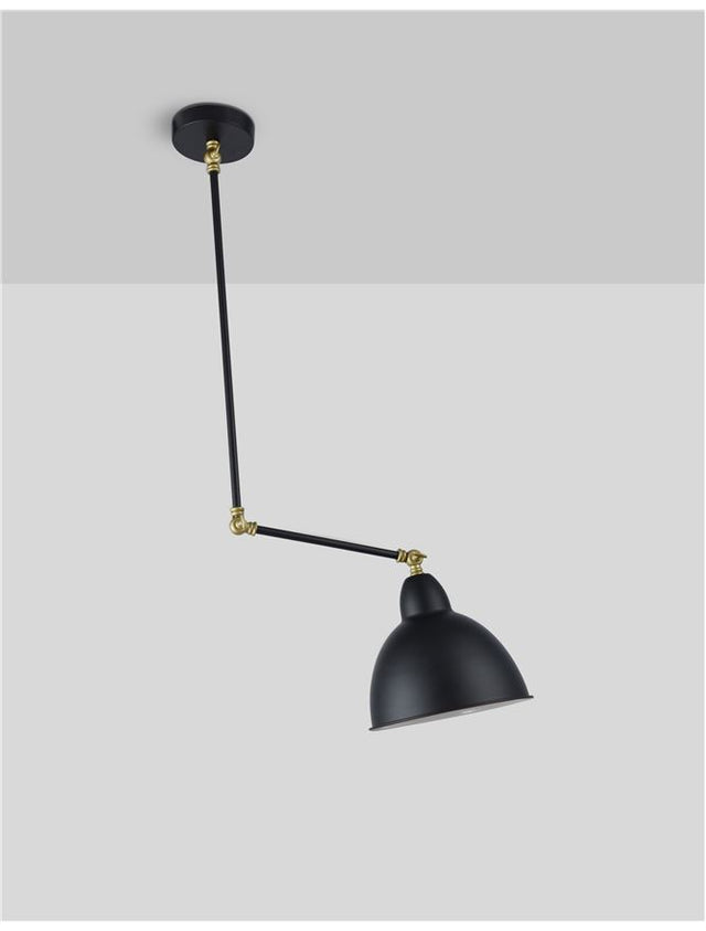 VIRGO Black & Brass Metal LED E27 1x12 Watt 230 Volt IP20 Bulb Excluded D: 22 H: 95 cm