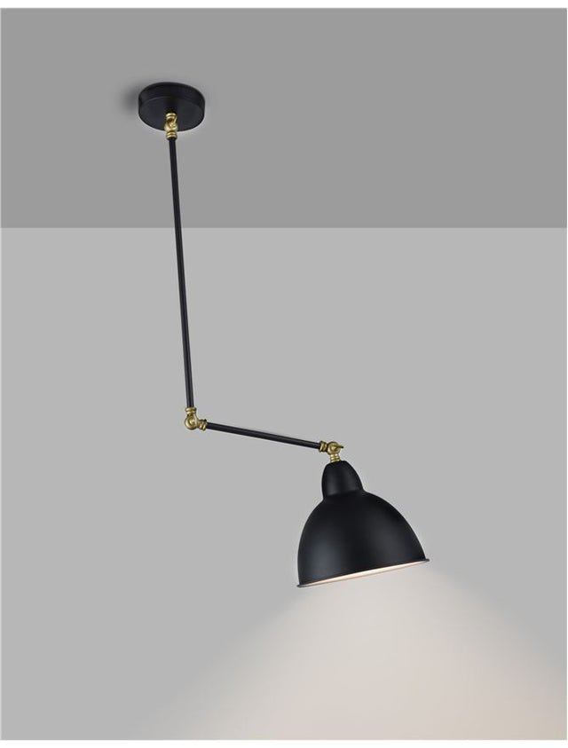 VIRGO Black & Brass Metal LED E27 1x12 Watt 230 Volt IP20 Bulb Excluded D: 22 H: 95 cm