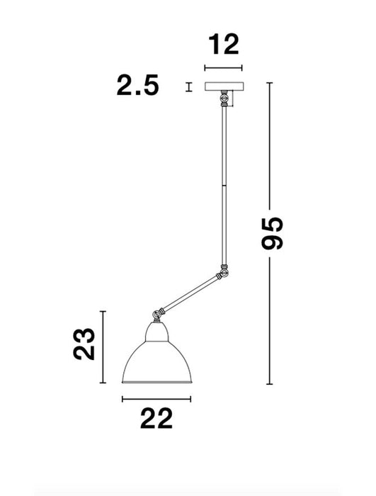 VIRGO Black & Brass Metal LED E27 1x12 Watt 230 Volt IP20 Bulb Excluded D: 22 H: 95 cm