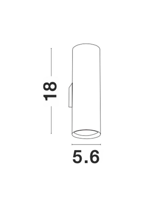 NOSA Sandy Black Aluminium LED GU10 2x10 IP20 220-240 Volt Bulb Excluded D: 5.6 W: 8 H: 18 cm