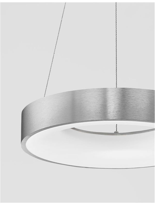 RANDO THIN Brushed Silver Aluminium & Acrylic LED 30 Watt 230 Volt 1950Lm 3000K IP20 D: 38 H: 120 cm