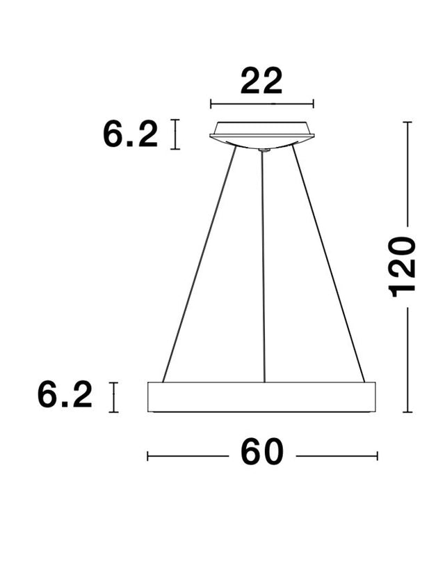 RANDO THIN Sandy Black Aluminium & Acrylic LED 50 Watt 230 Volt 3250Lm 4000K IP20 D: 60 H: 120 cm