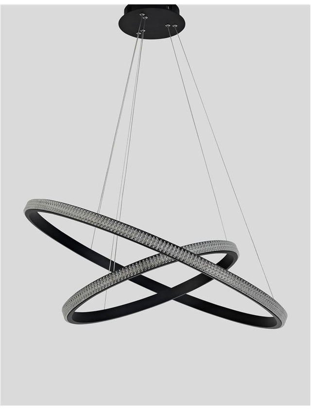 NAGER Dimmable Sandy Black Aluminium & Acrylic LED 45 Watt 230 Volt 2737Lm 3000K IP20 D1: 67 D2: 47.5 H: 120 cm