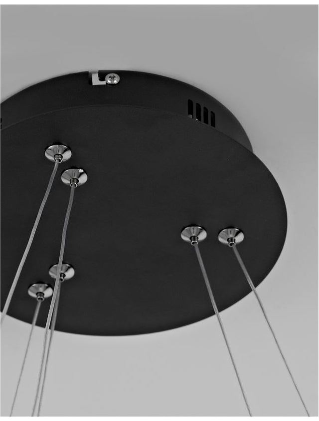 NAGER Dimmable Sandy Black Aluminium & Acrylic LED 45 Watt 230 Volt 2737Lm 3000K IP20 D1: 67 D2: 47.5 H: 120 cm