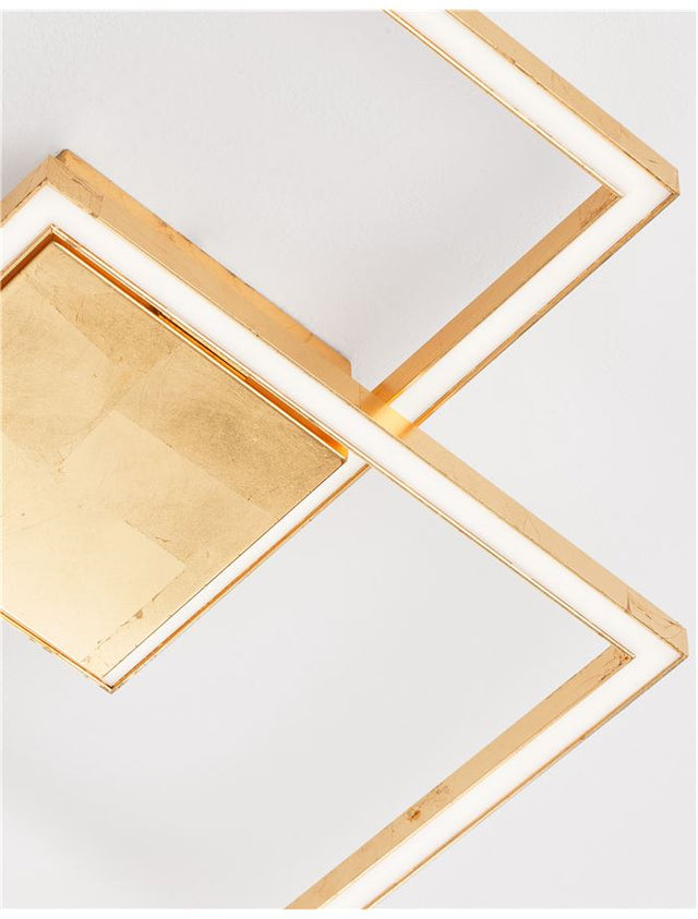 BILBAO Golden Leaf Aluminium & Acrylic LED 25 Watt 230 Volt 1600Lm 3000K IP20 L: 46 W: 46 H: 6.5 cm
