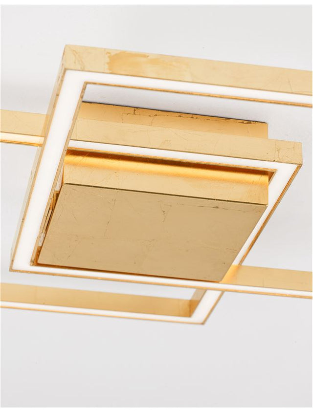 BILBAO Golden Leaf Aluminium & Acrylic LED 25 Watt 230 Volt 1600Lm 3000K IP20 L: 46 W: 46 H: 6.5 cm