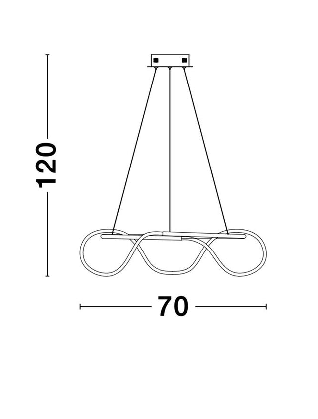TIRIAC Gold Aluminium & Acrylic LED 43 Watt 230 Volt 4581Lm 3000K IP20 D: 70 H: 120 cm