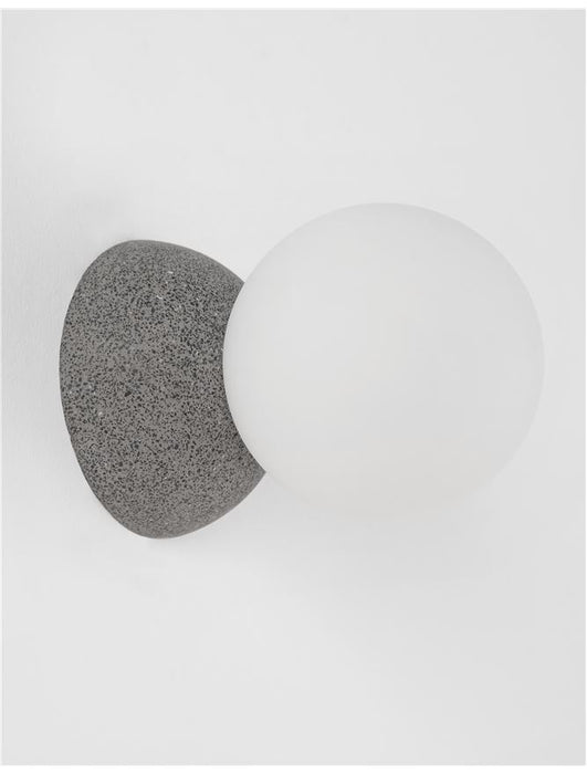 ZERO Gray Concrete & Opal Glass LED G9 1x5 Watt IP20 220-240 Volt Bulb Excluded D: 10 W:14 H: 10 cm