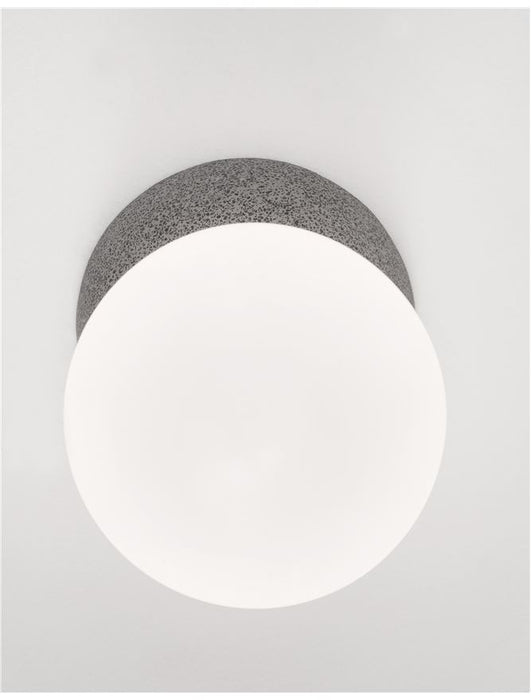 ZERO Gray Concrete & Opal Glass LED G9 1x5 Watt IP20 220-240 Volt Bulb Excluded D: 10 W: 14 H: 10 cm