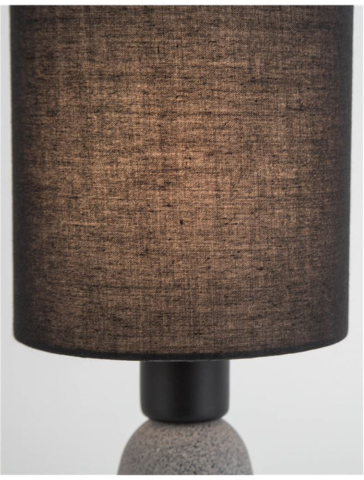 ZERO Gray Concrete & Black Fabric Shade LED E14 1x5 Watt 230 Volt IP20 Bulb Excluded D: 12 H: 22.5 cm