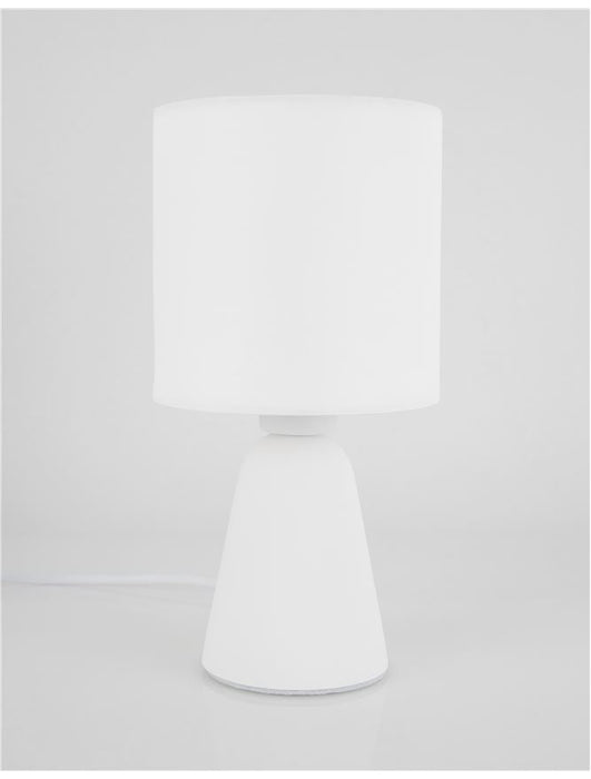 ZERO White Gypsum & White Fabric Shade LED E14 1x5 Watt 230 Volt IP20 Bulb Excluded D: 12 H: 22.5 cm