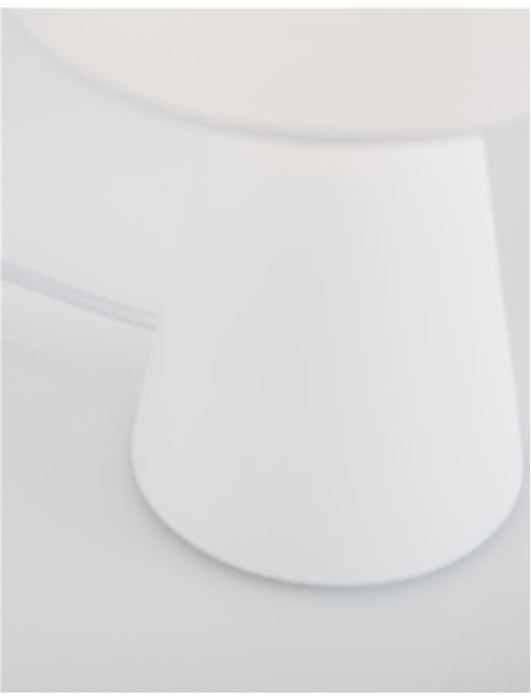 ZERO White Gypsum & White Fabric Shade LED E14 1x5 Watt 230 Volt IP20 Bulb Excluded D: 12 H: 22.5 cm