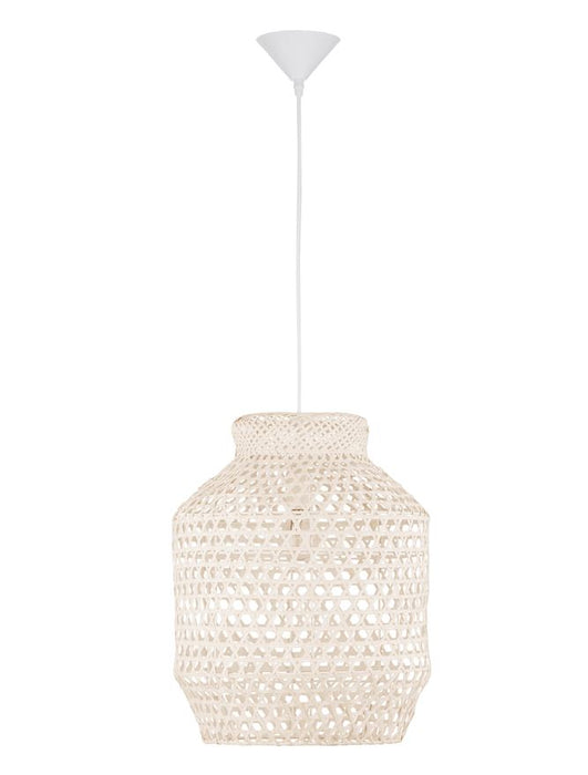 MIA Pendant light, Metal & Bamboo, White wash colour, D:35*44*250