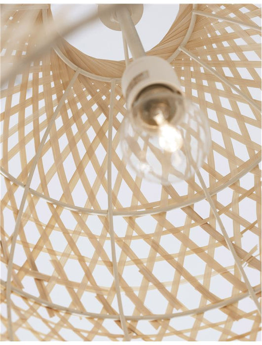 AURORA Natural Bamboo Black Fabric Wire & Base LED E27 1x12W Bulb Excluded D: 40.5 H1: 58.5 H2: 250 cm