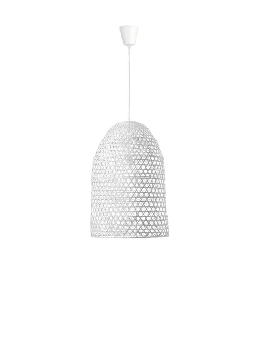 AURORA White Bamboo White Fabric Wire & Base LED E27 1x12W IP20 Bulb Excluded D: 40.5 H1: 58.5 H2: 250 cm