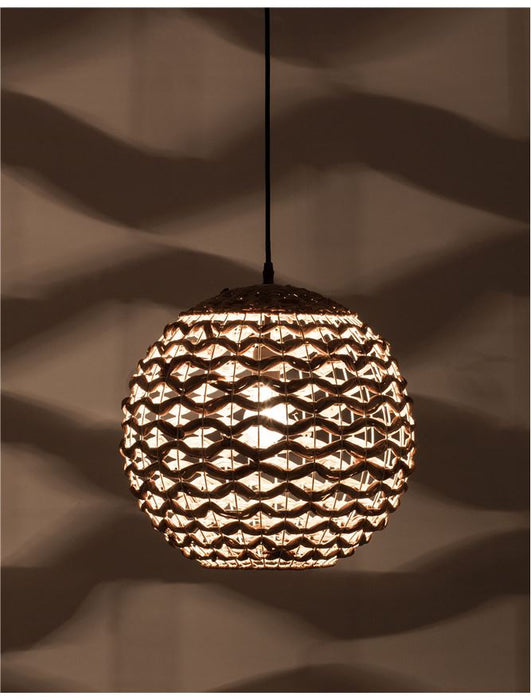 GRIFFIN Pendant light, Iron & Water Hyacinth, Natural colour, D:40*37*250